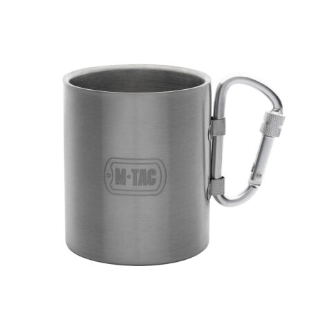 Thermo mug with carabiner